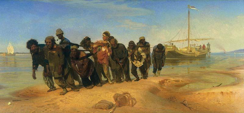 Ilya Repin Burlaks on Volga, oil painting image
